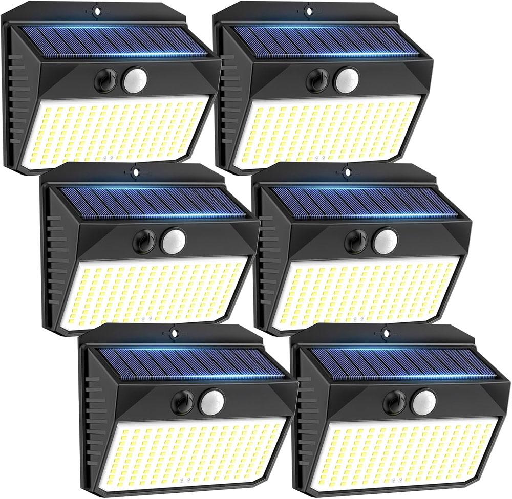 Solar Motion Sensor Outdoor 150 LED Lights 6 Pack for $20.97