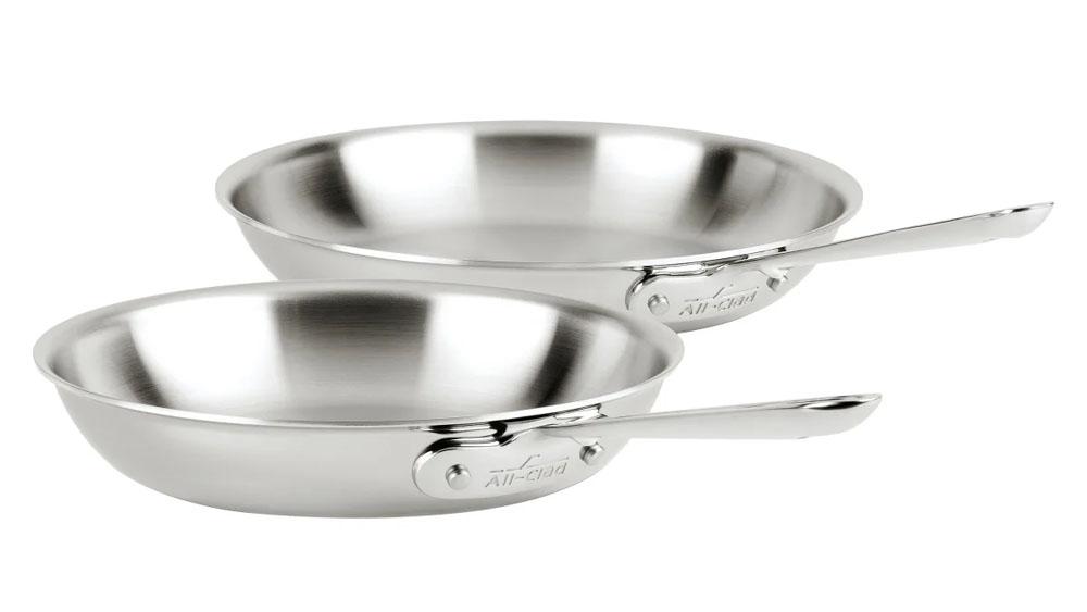 All-Clad D3 Stainless Steel 3-Ply Bonded 2-piece Fry Pan Set for $139.99 Shipped