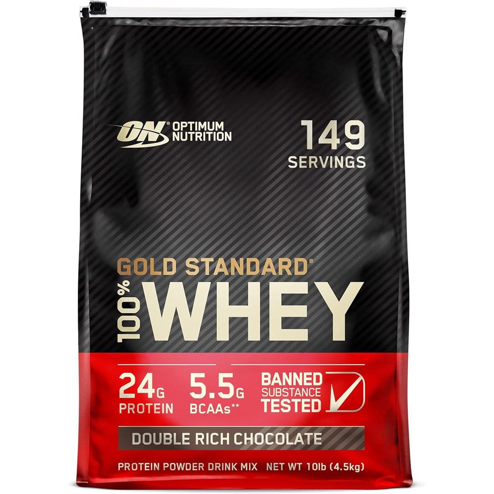 Optimum Nutrition Gold Standard Chocolate 10lbs Whey Protein Powder for $83.39 Shipped