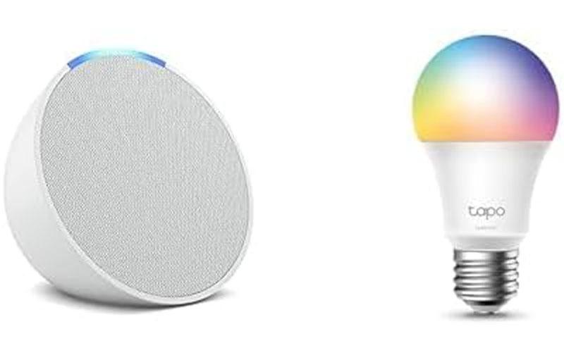 Echo Pop with TP-Link Tapo Smart Color Bulb for $17.99