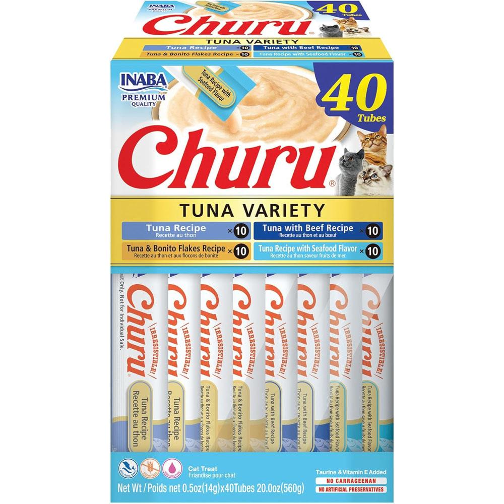 Inaba Churu Cat Treats Tuna Variety 40 Tubes for $15.96