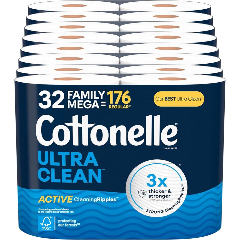 Cottonelle Ultra Clean Toilet Paper 32 Mega Rolls for $26.09