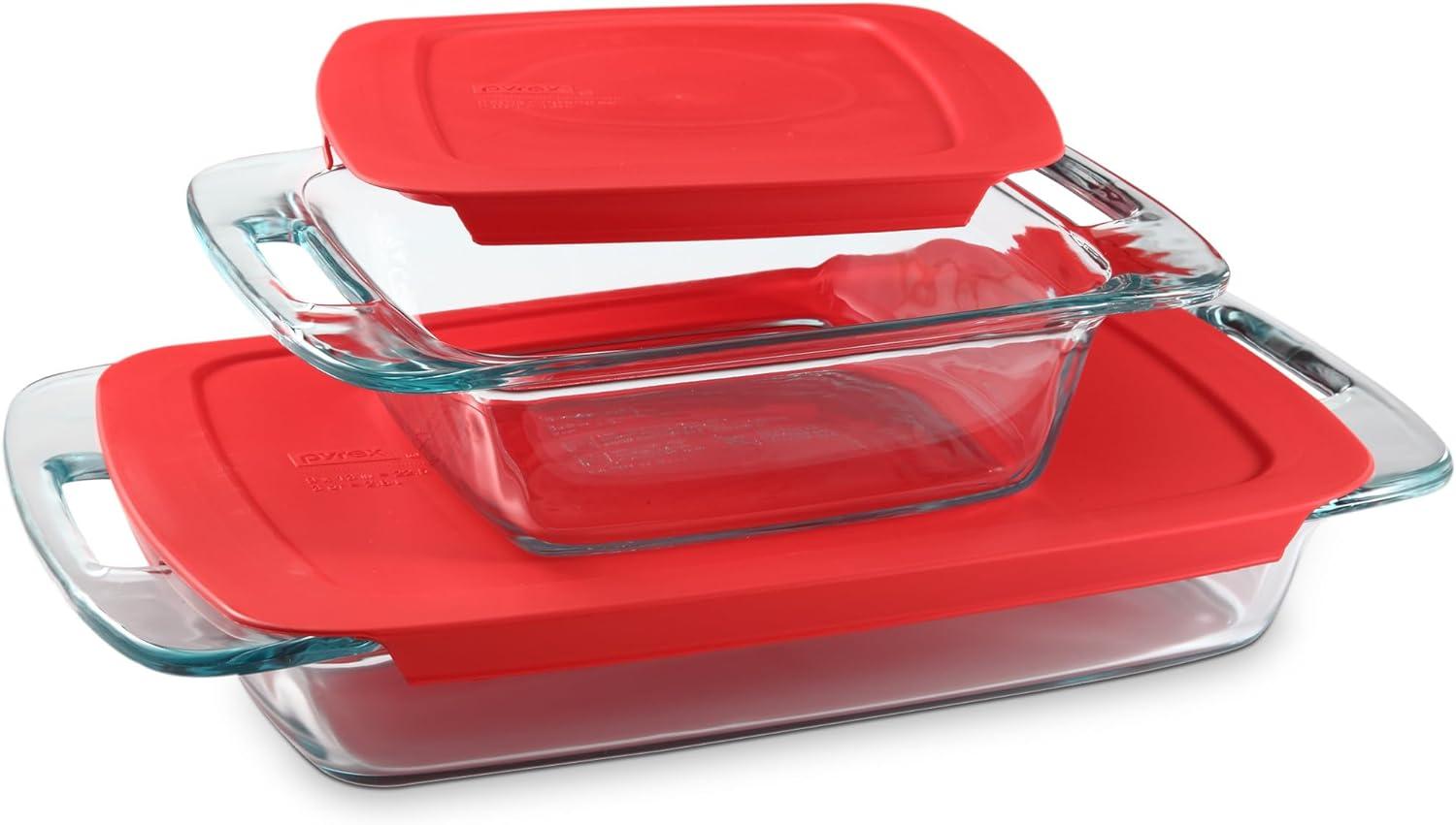 Pyrex Easy Grab Rectangular Glass Baking Dishes 2 Pack for $15.98