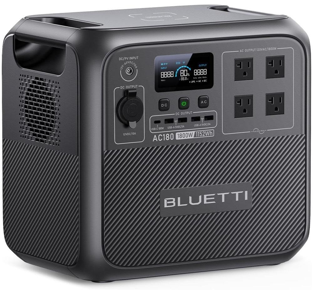 Bluetti AC180 1152Wh 1800w LiFePO4 Power Station for $409.05 Shipped