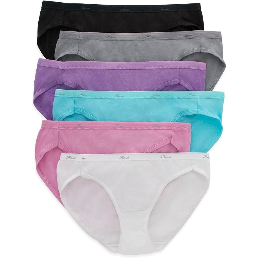 Hanes Womens Bikini Underwear Bikini Panties 6 Pack for $6.68