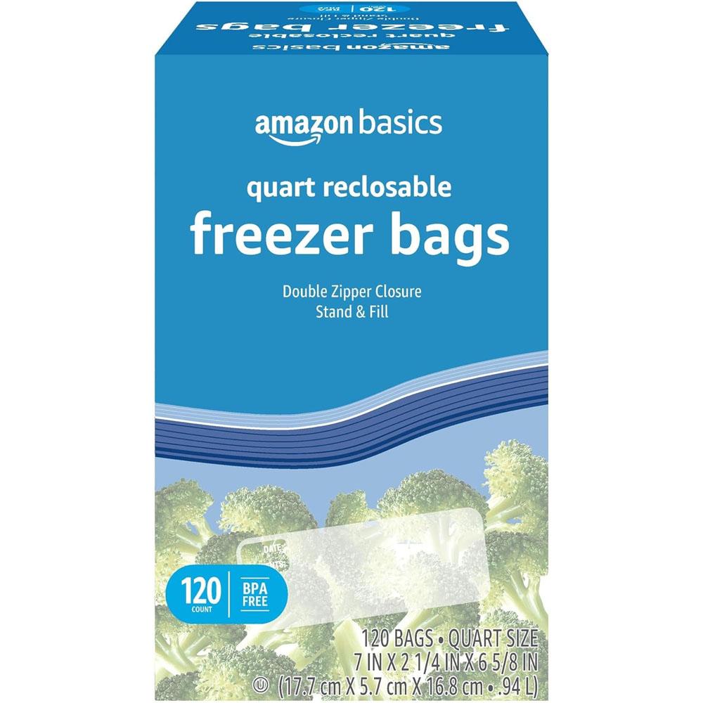 Amazon Basics Reclosable Freezer Quart Bags for $5.22