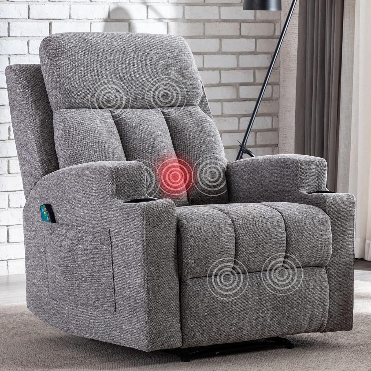 ANJ Light Grey Recliner Chair for Home Theater for $176 Shipped