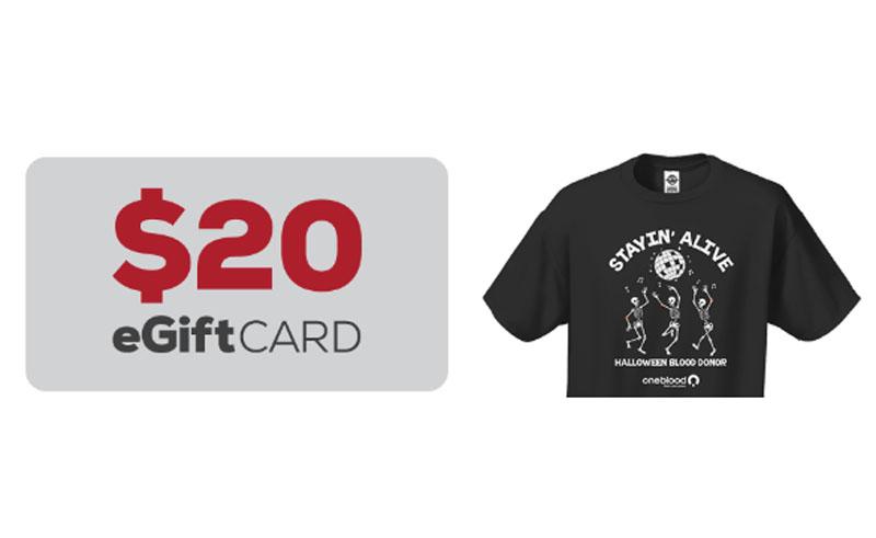 Free Halloween T-Shirt and $20 Gift Card for Donating Blood in Florida