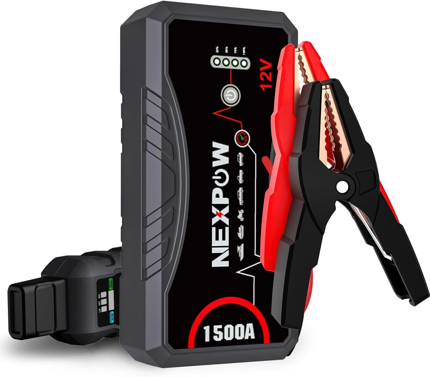 Nexpow 1500A 12v Portable Car Jump Starter for $26.49 Shipped