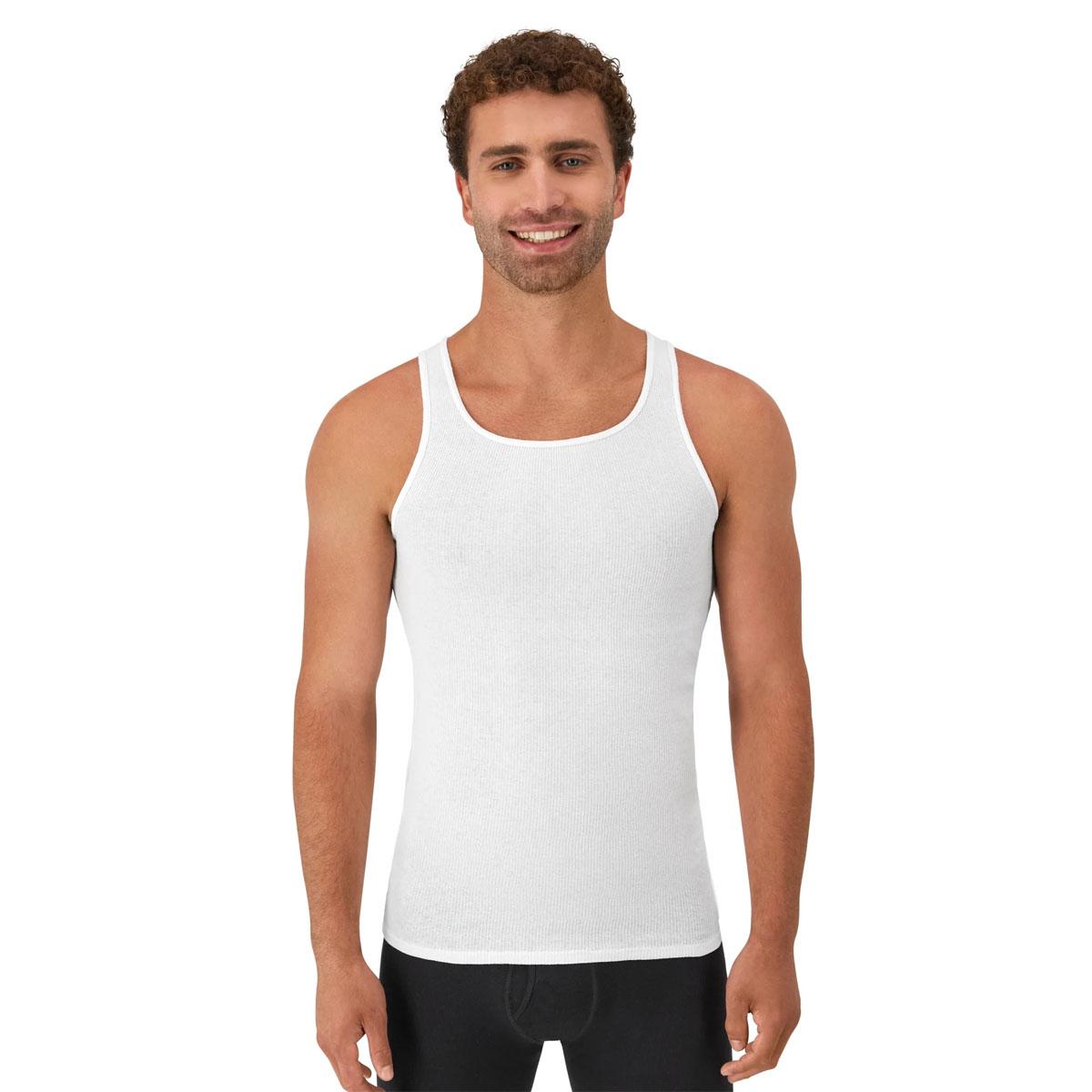 Hanes Mens Cotton Tank Top Undershirt 12 Pack for $19.98