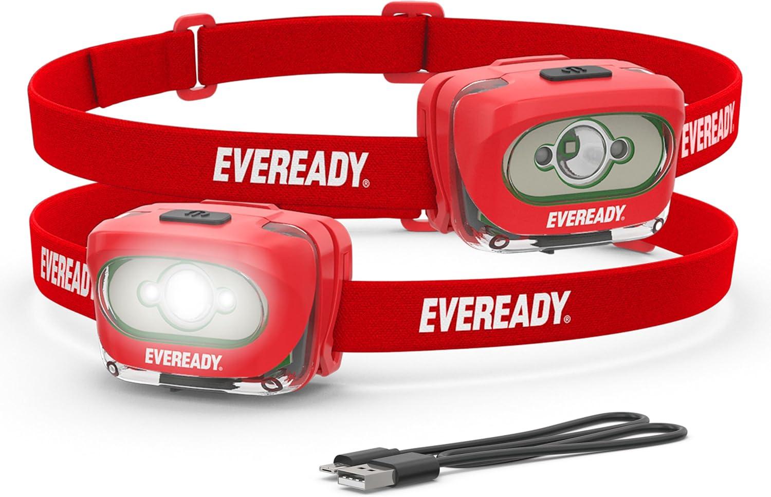 Eveready X200 LED Rechargeable Headlamps 2 Pack for $9.46