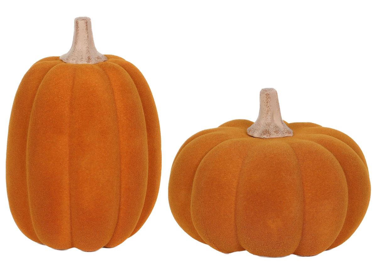 Way To Celebrate Harvest Flocked Artificial Pumpkin Decorations for $2