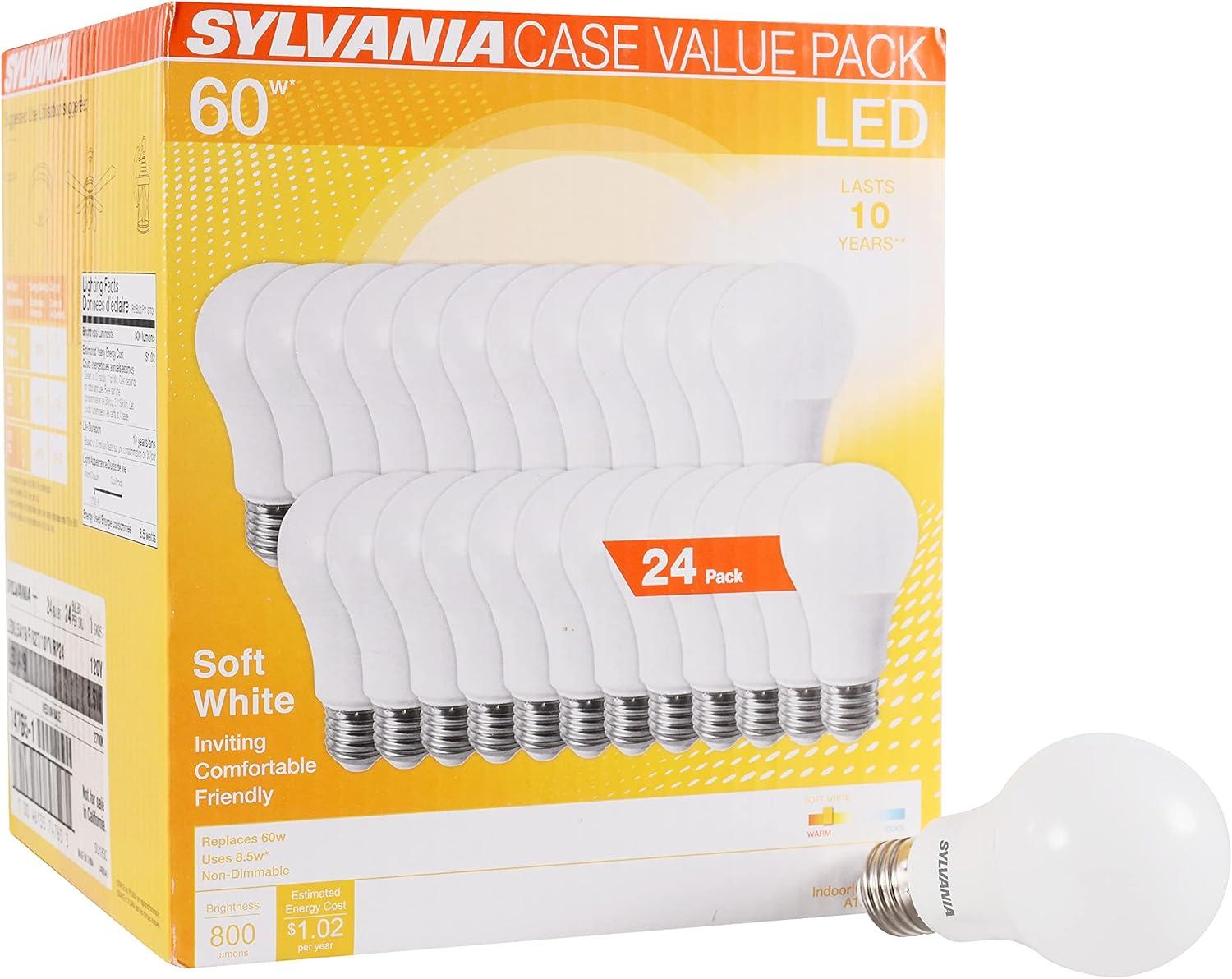 Sylvania LED A19 Light Bulb 24 Pack for $18.91