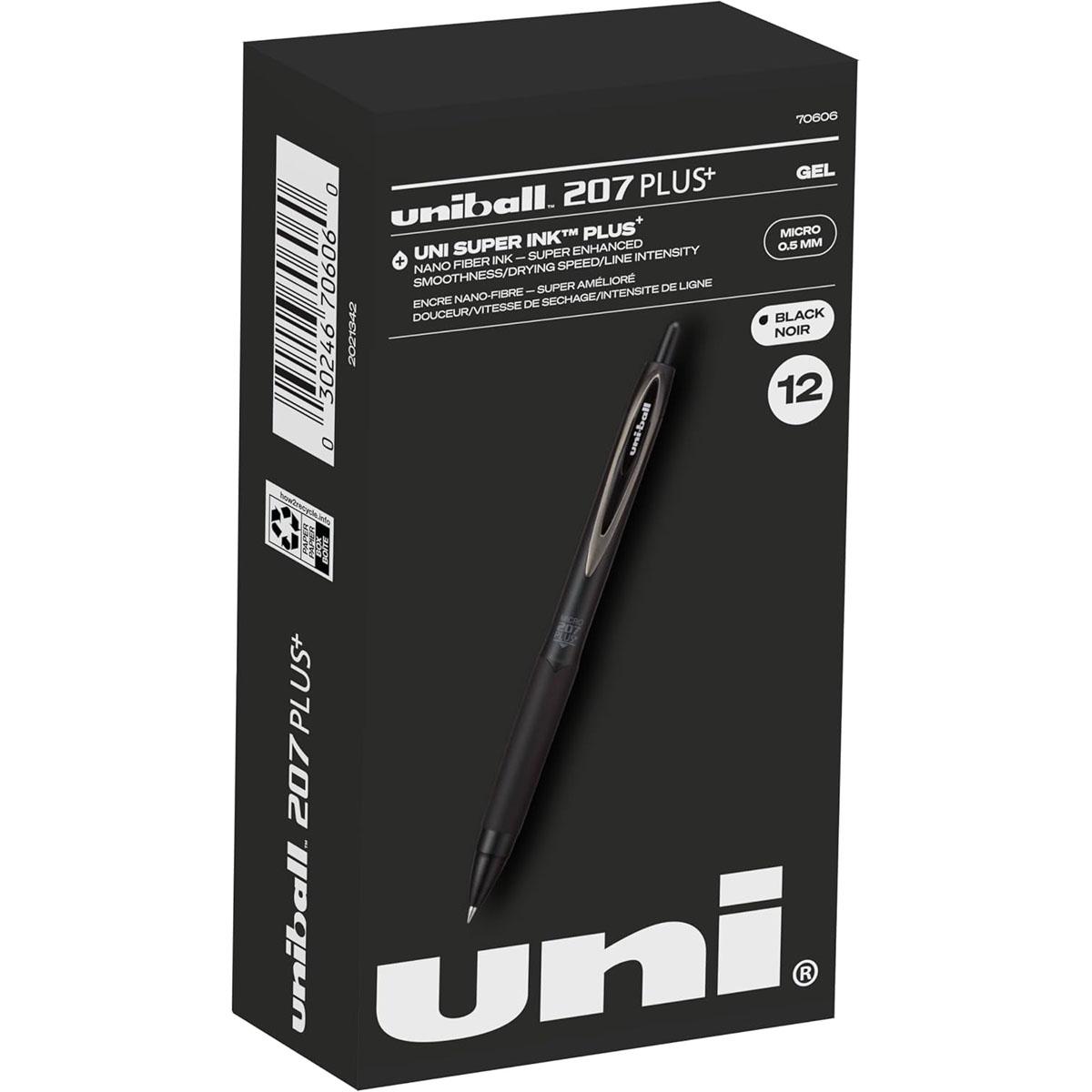 Uni-Ball 207 Plus+ Retractable Gel Pens 12 Pack for $8.57