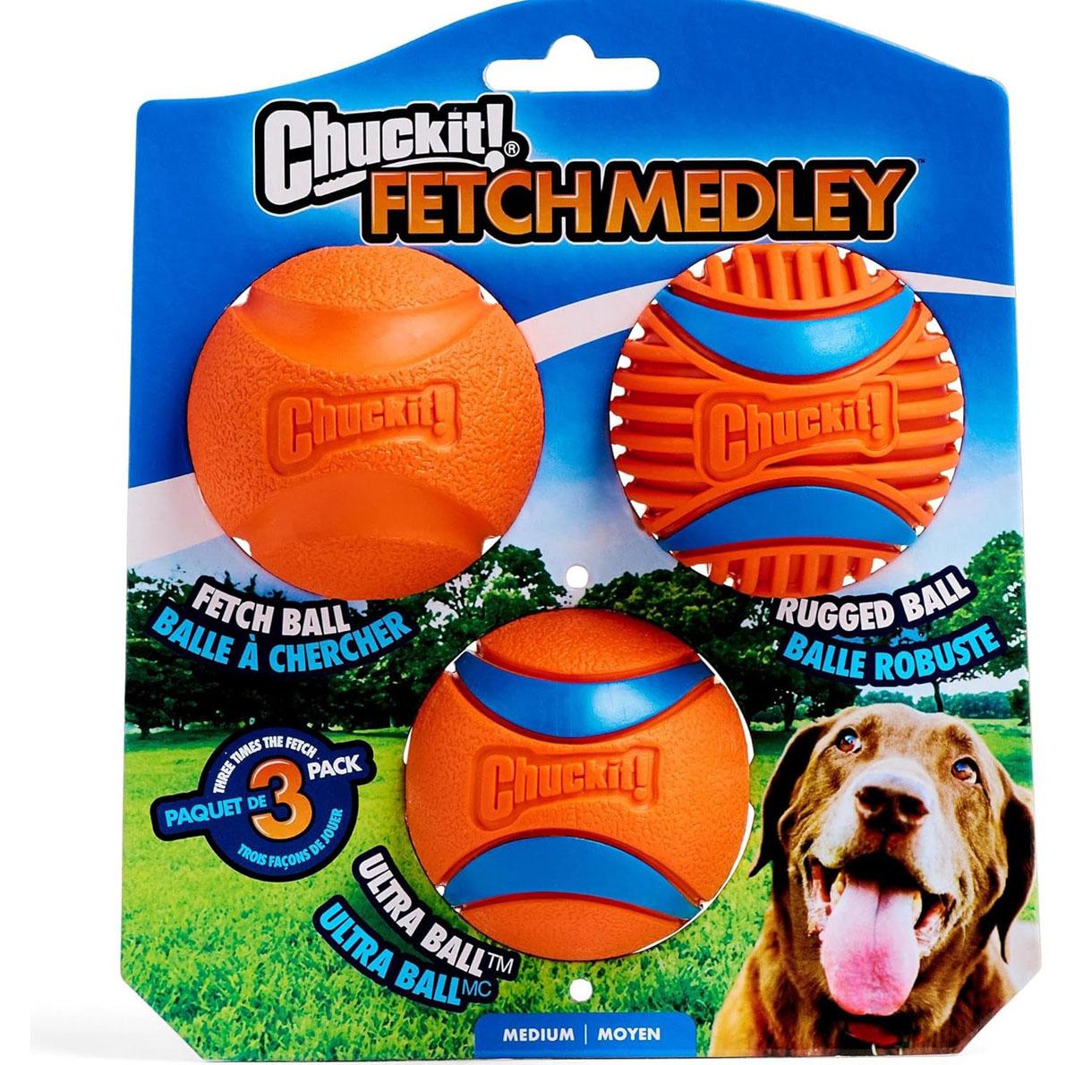 Chuckit Dog Fetch Ball Medley Medium Size for $6.93