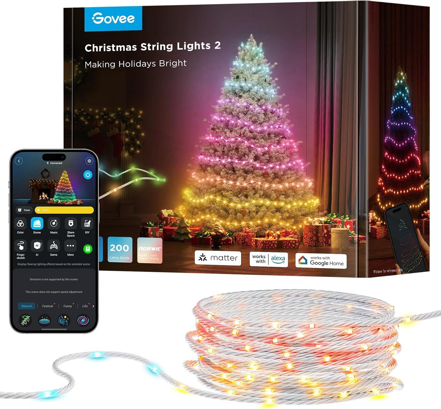 Govee 2 66ft 200LEDs Christmas Tree Lights for $63.99 Shipped