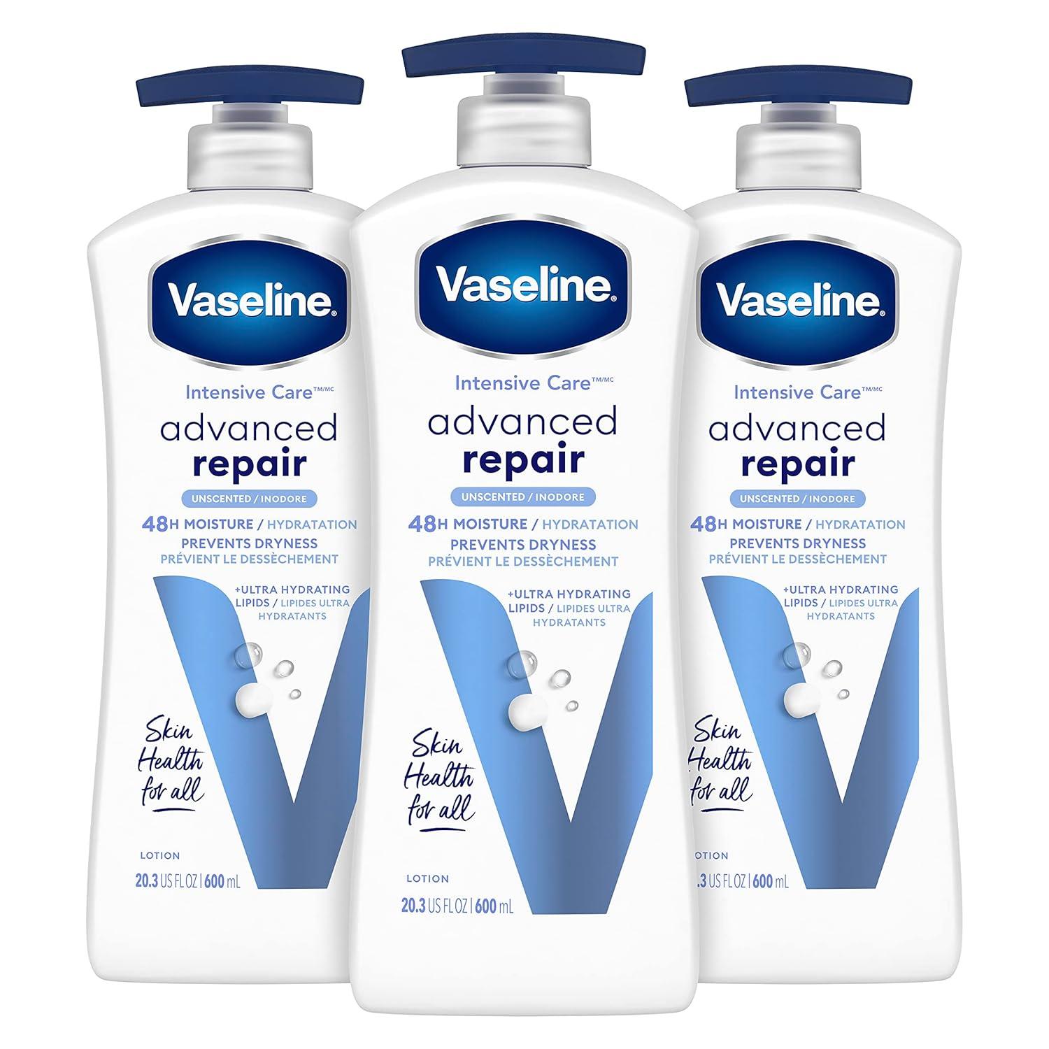 3 Vaseline Intensive Care Unscented Body Lotion for $10.62