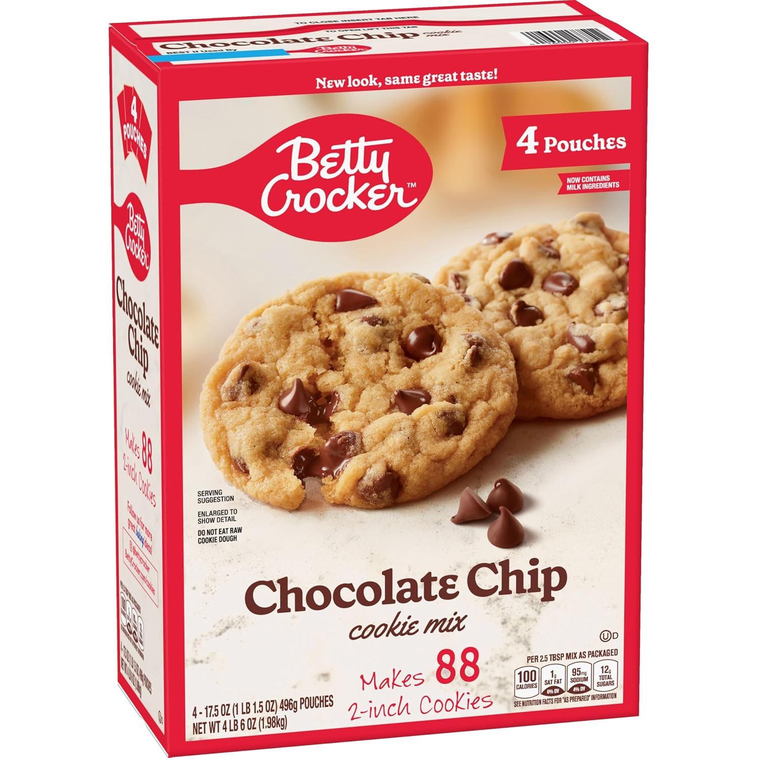 Betty Crocker Chocolate Chip Cookie Mix 4 Pack for $6.10