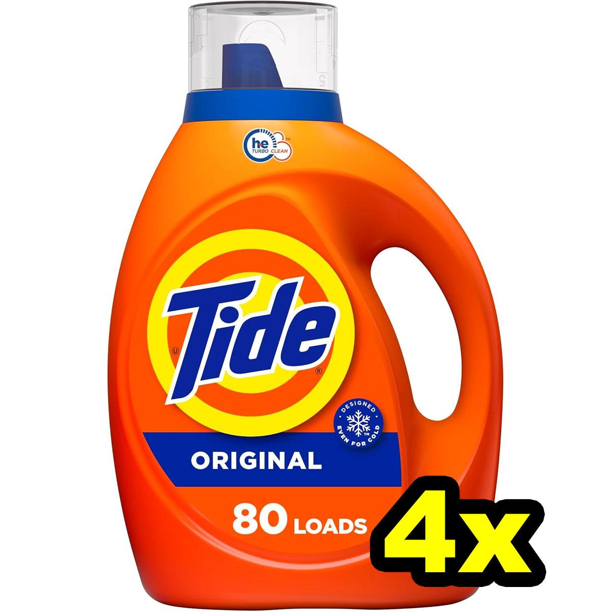 Tide Liquid Laundry Detergent 4 Pack for $42.25 Shipped